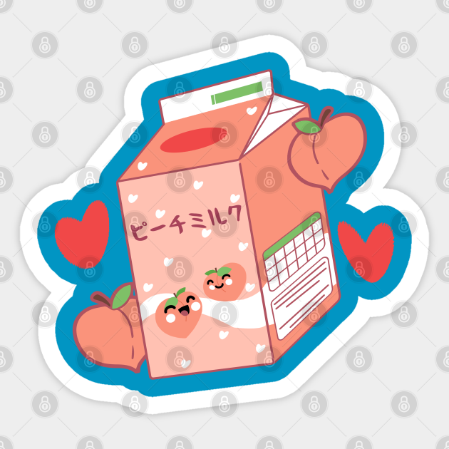 Kawaii Peach Milk Carton In Anime Aesthetic Peach Sticker Teepublic These pictures of this page are about:japanese strawberry milk aesthetic. kawaii peach milk carton in anime aesthetic