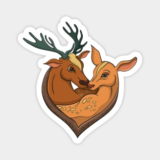 deer couple heart shaped Magnet