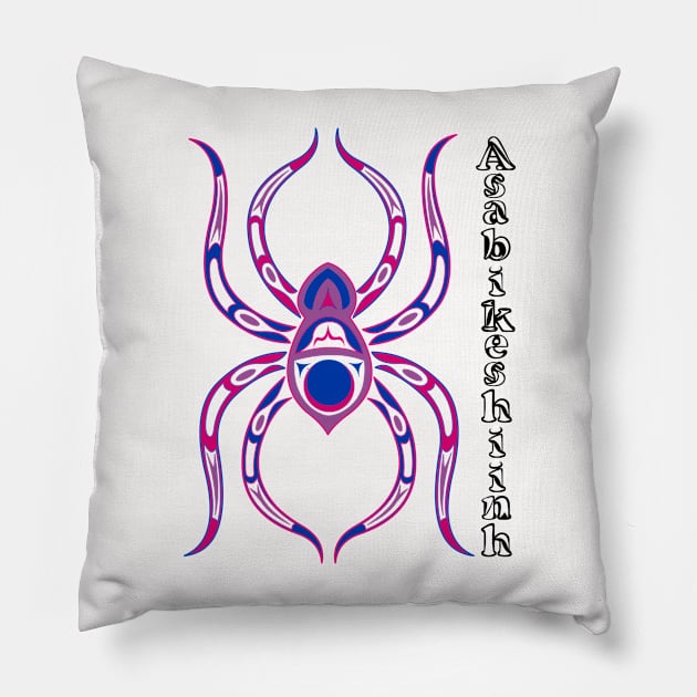 Asabikeshiinh (spider) Bisexual Pride Pillow by KendraHowland.Art.Scroll