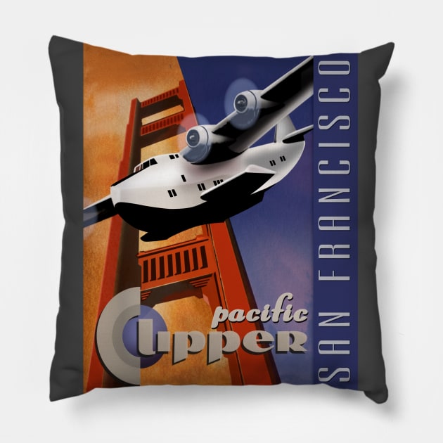 Pacific Clipper Pillow by Spyinthesky