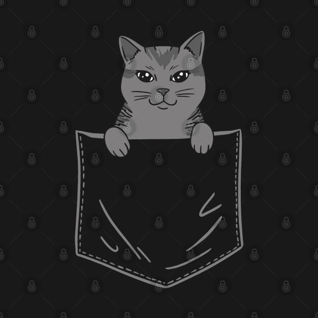 Gray Cat in your pocket by Bruno Pires