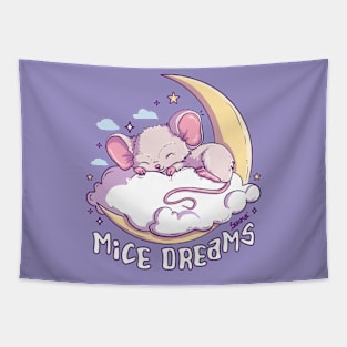 Mice Dreams - Cute Slumber Illustration Tapestry