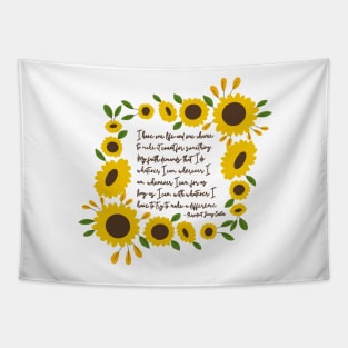 Jimmy Carter “One Life, One Chance” Sunflower Quote Tapestry