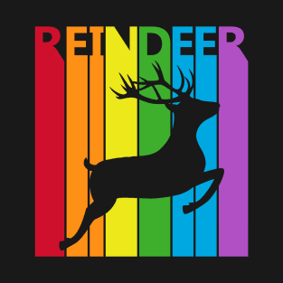 Cute Animal Rainbow Reindeer T-Shirt