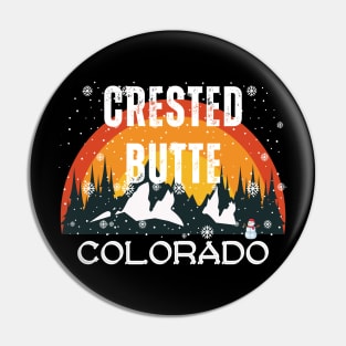 Crested Butte Colorado U.S.A. White text. Gift Ideas For The Ski Enthusiast. Pin