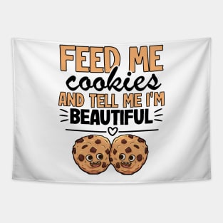 Feed Me Cookies Funny Baking Cookie Christmas Outfit Tapestry