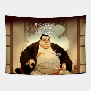 Puff Sumo: "He Who Rushes the Draw Shall Taste the Bitterness of Impatience" - Puff Sumo Tapestry