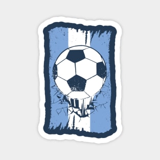 Vintage Argentinian Flag with Football // Retro Argentina Soccer Magnet