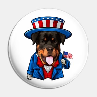 Fourth of July Rottweiler Pin