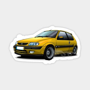 Citroen Saxo Illustration - Yellow Magnet