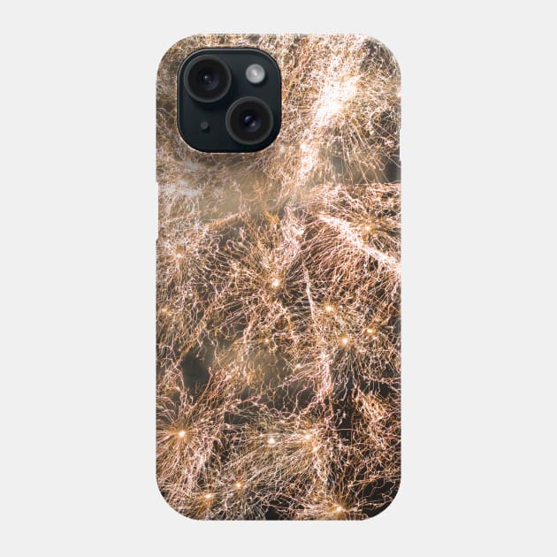 Sparkly gold fireworks Abstract Phone Case by PLdesign
