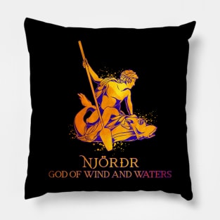 Riding on fish - Viking god Njörd Pillow