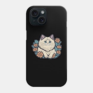 Floral Cat Design Phone Case