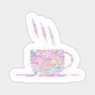 Tea Hot Cup Silhouette Shape Text Word Cloud Magnet