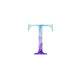 Blue Tau Watercolor Letter T-Shirt