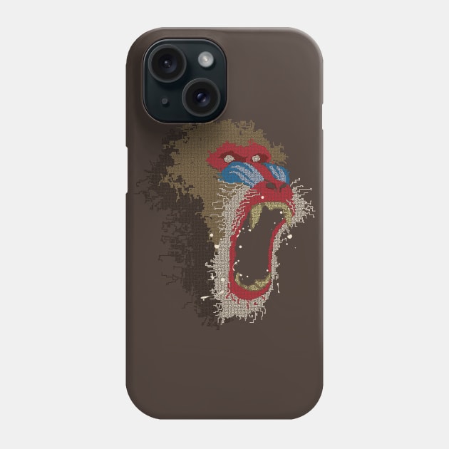 Mandrillus Sphinx - Geometric Baboon Monkey Phone Case by vo_maria