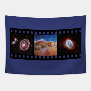 NASA JWST images in the form of the filmstrip Tapestry