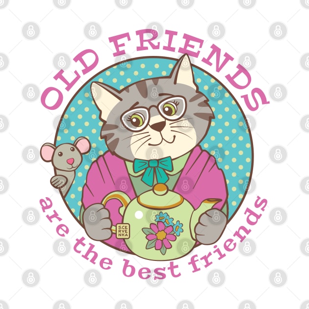 Old Friends are the Best Friends Cat and Mouse by Sue Cervenka