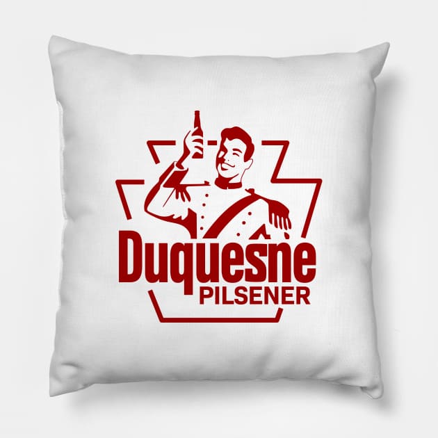 Retro Beer - Duquensne Pittsburgh PA Pillow by Allegedly