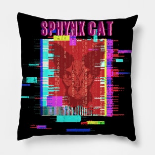 Sphynx Cat In The Matrix. Pharaonic Cat Pillow