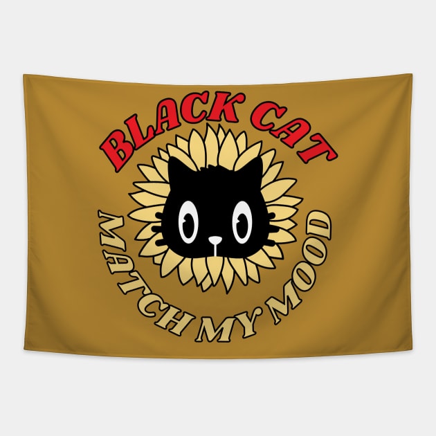 Black Cat Match My Mood Tapestry by LadyAga