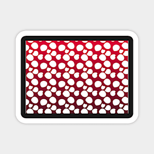 Red and white dots pattern paint Magnet