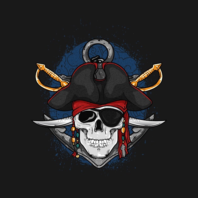 Captain Pirate Skull by PixelArt