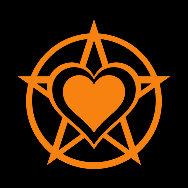 Orange Pagan Heart Cheeky Witch® by Cheeky Witch