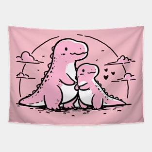 Dino celebrating valentine's day Tapestry