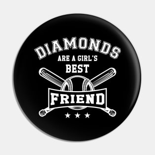 Softball Player - Diamonds are a girl's best friend Pin