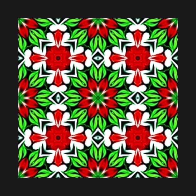 Red and Green Christmas Pattern Number 21 by BubbleMench