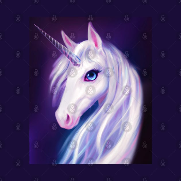 Unicorn with Purple background by FlippinTurtles