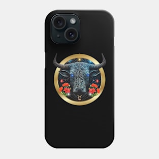 Taurus Elogantly Portrayed in a Gold Band Phone Case