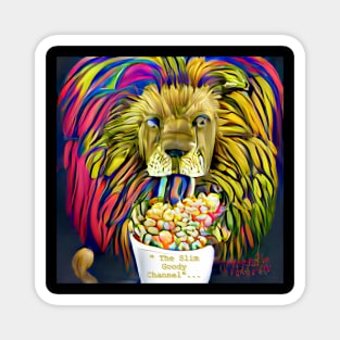 S.G. Lion eating cereal. Amazing peaceful calming Magnet