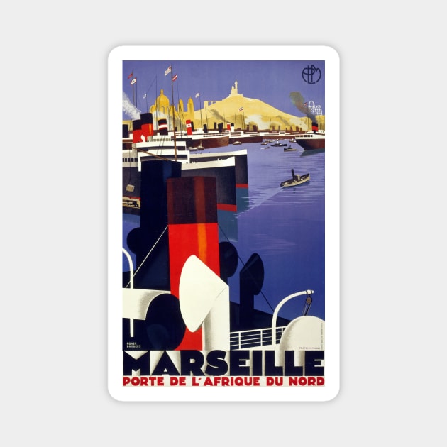 Vintage Travel Poster Marseille France Magnet by vintagetreasure