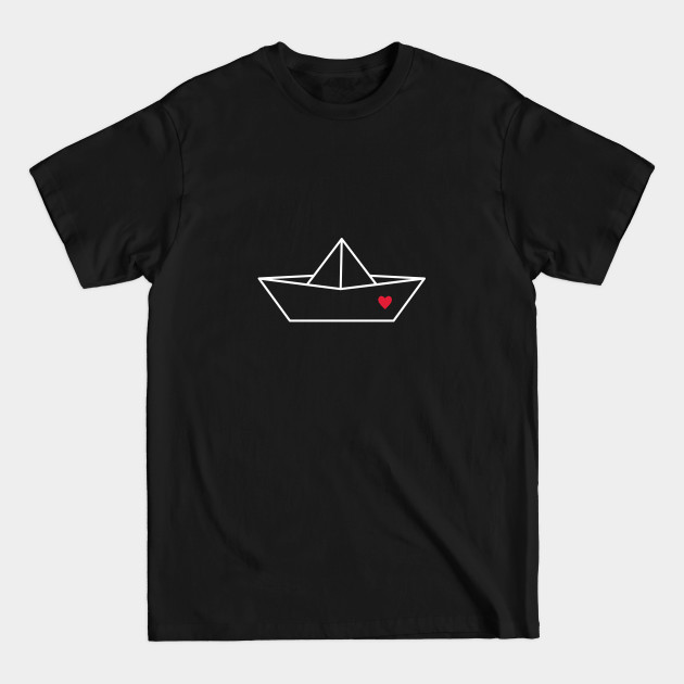 Disover Boat Paper Ship Heart Port Love Gift - Love Boat - T-Shirt