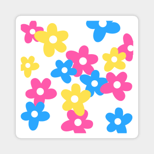 Pan Flower Pattern - Pansexual Flower Pattern Magnet