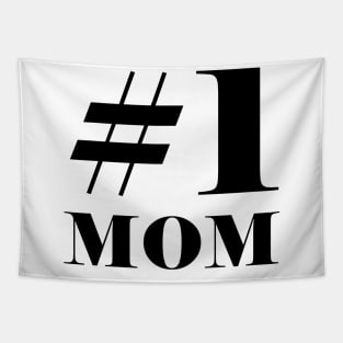 #1 Mom Number One Bold Black Tapestry