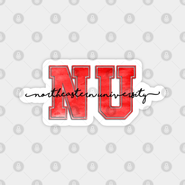 NU - Northeastern University Magnet by doodlesbydani