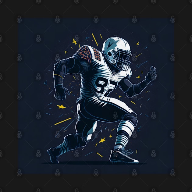 American Football Player Illustration by Americanfootballprints