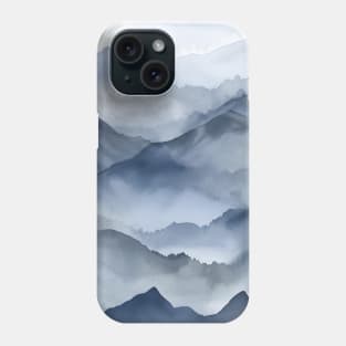 Foggy Mountains Wanderlust Blue Boho Phone Case