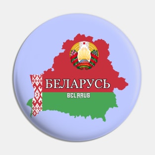 Belarus flag & map Pin