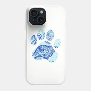 Blue Seashell Paw Print Phone Case