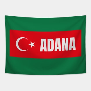 Adana City in Turkish Flag Tapestry