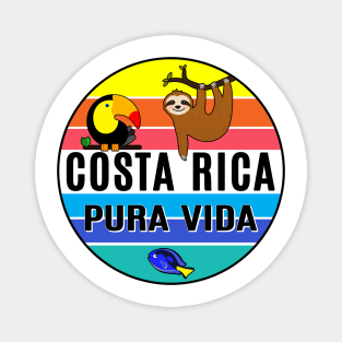 Costa Rica Tropical Pura Vida Beach Toucan Fish  Sloth Travel Vacation Magnet