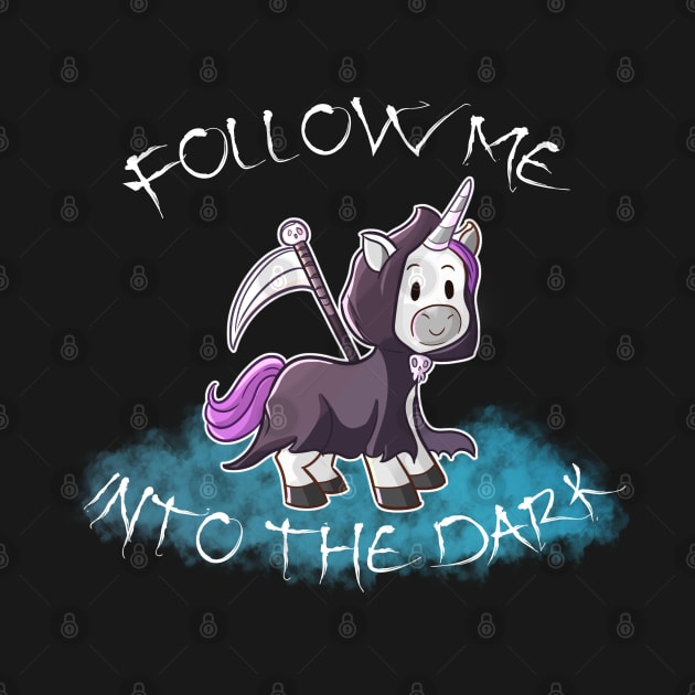 Follow Me into Dark Grim Reaper Unicorn by Wanderer Bat