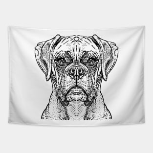 BOXER in black & white Tapestry