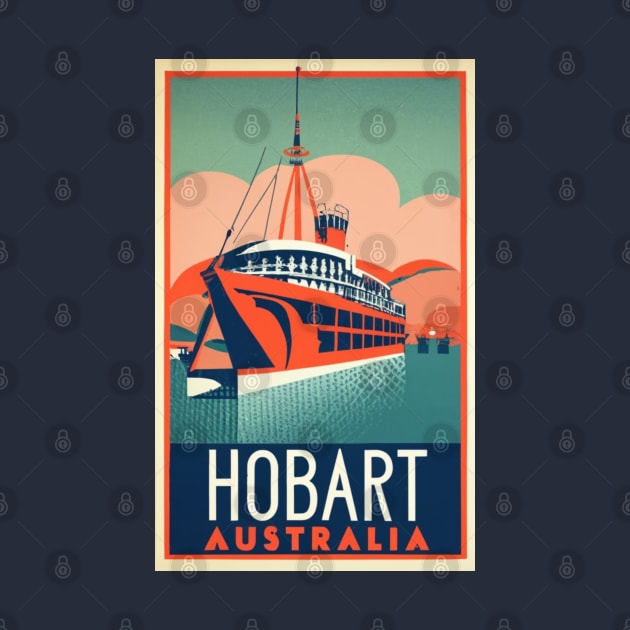 A Vintage Travel Art of Hobart - Australia by goodoldvintage