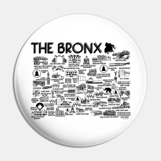 The Bronx Map Art Pin