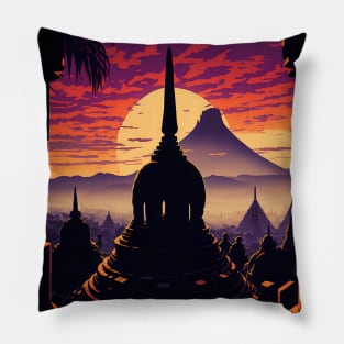 Glorious Borobudur at Dusk Pillow